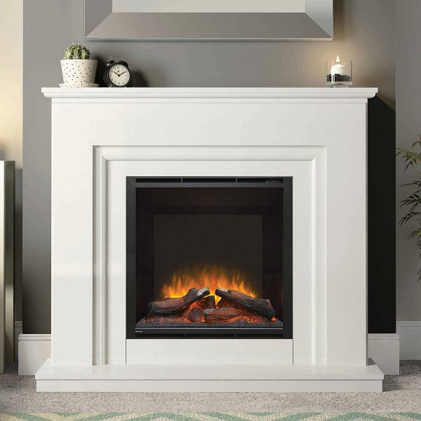 Elgin Hall Embleton 52 Marble, Grey Electric Fireplace Suite